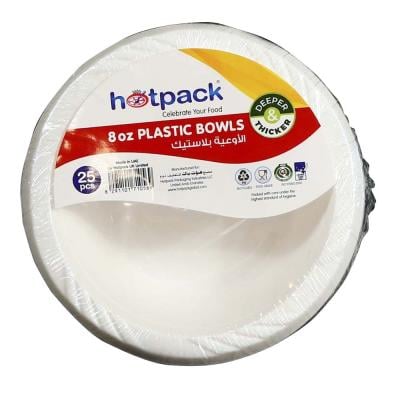 Hotpack PARPB8 100Z White Plastic Bowl 50 PCS X 20 Packets