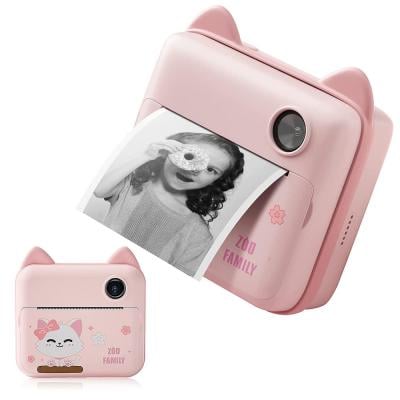 Chenzhizhao Instant Camera for Kids WiFi Instant Print Digital Kids Camera with 16G TF Card and 2.4-inch screen Childrens HD Digital Video Selfie Cameras Toy Girls Boys Creative Birthday Gift Pink
