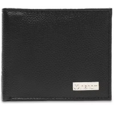 Inahom IM2021XDA0007-001 Bi Fold Organised Flat Nappa Genuine and Smooth Leather Wallet Black