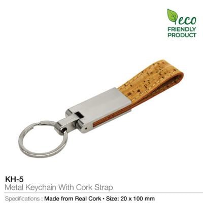Eco friendly Metal Key Chain with Cork Strap, KH-5