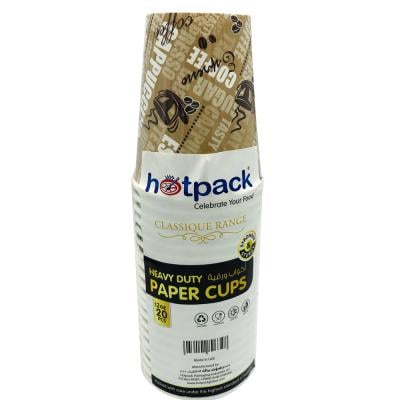 Hotpack HSMPHDC12 Heavy Duty Paper Cup 12Oz 20 Pcs Black and Cream