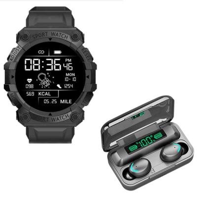 FD68-S Smart Watch Bluetooth With Waterproof  Assorted Color with F9-5 TWS Wireless BT 5.0 Earphones Black