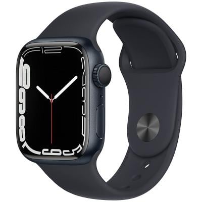 Apple Watch Series 7 GPS 41mm Midnight Aluminium Case, Midnight Sport Band