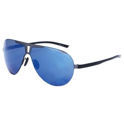 Porshe Design P8656 Aviator Grey Sunglasses for Unisex Blue Lenses,  Size 67