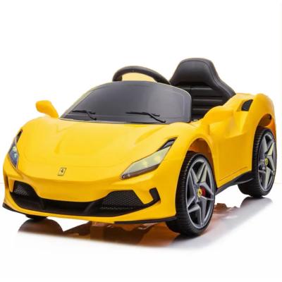 Baby Electric Remote control Cattery Cars New Mini Sport Children Two Seat For Kids to Drive Toys Ride On Car, Yellow