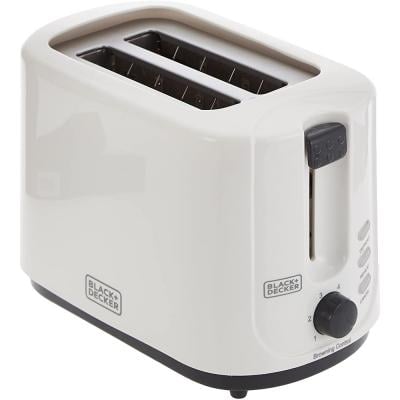 Black+Decker ET125-B5 750W 2 Slice Cool Touch Bread Toaster, White