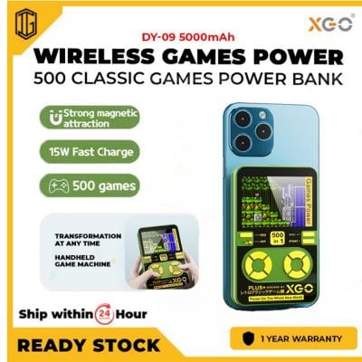 XGO DY-09 5000mAh Wireless Games Power With 500 Classic Games Power Bank 15W Fast Charging Powerful Magnetic Suction