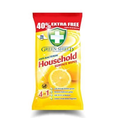 Green Shield Anti Bacterial Household Surface Wipes 70s