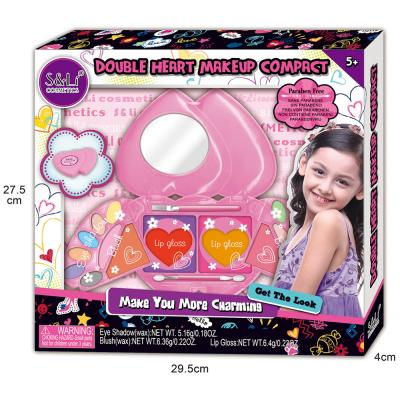 S And LI Cosmetics S22641 Double Heart Makeup Compact For 5+ Age Girls