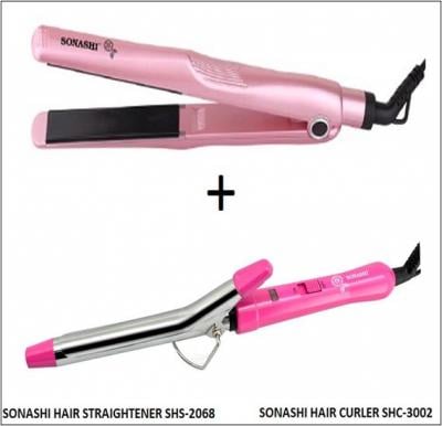 2 in 1 Bundle Sonashi Hair Curler, SHC-3002 plus Sonashi Hair Straightner SHS-2068