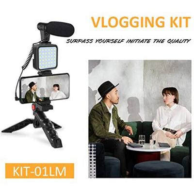 Smartphone Vlogging Kit for Starter Video Recording The set with Fill Light,Microphone,Tripod,Phone Clip For YouTube Tiktok Instagram Fitness Yoga