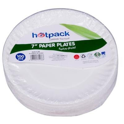 Hotpack Paper Plate 7 inch, 100 Piece - PP7