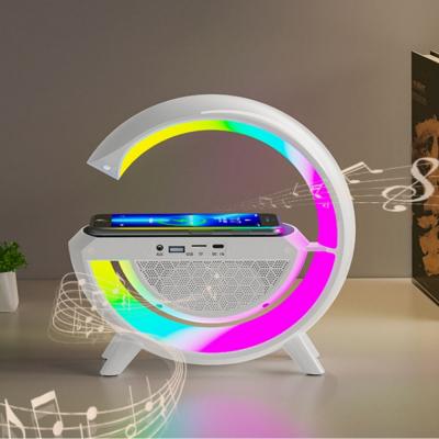 Smart LED Wireless Charging Ambient Light Bluetooth Speaker White
