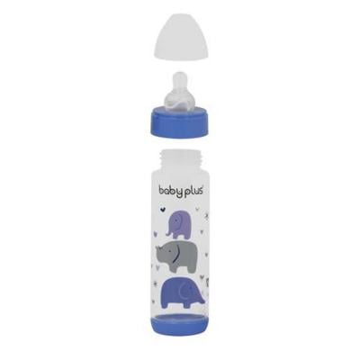 Baby Plus BP8377-Blue 8Oz Bottle With Nipple, Blue