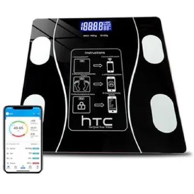 HTC HTC444BSB Smart Weighing Scale / Bath Scale With Bluetooth Compatible With IOS And Android Assorted