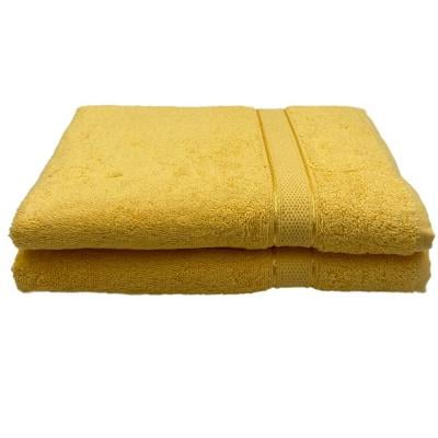BYFT 110101007958 Daffodil - Bath Towel 70x140 cm - Set of 2 - Yellow - 100% Cotton