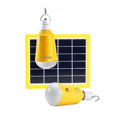 Promate Solar LED Camping Light, Portable USB Rechargeable 3W Solar Panel Powered 2 LED Light Lamp, SolarLamp-1