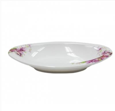 Flamingo 8.5 Oval Plate, Garden Flower Design, FL9010MW
