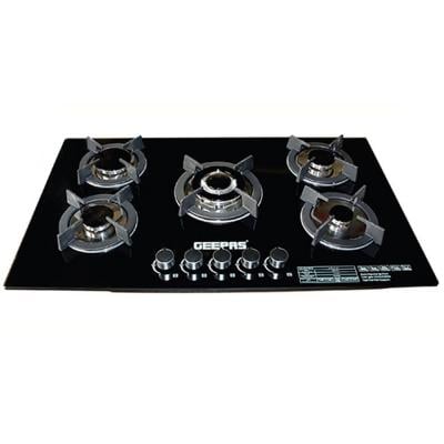 Geepas GGC31011 5 Burner Gas Stove with Built In Glass Gas Hob