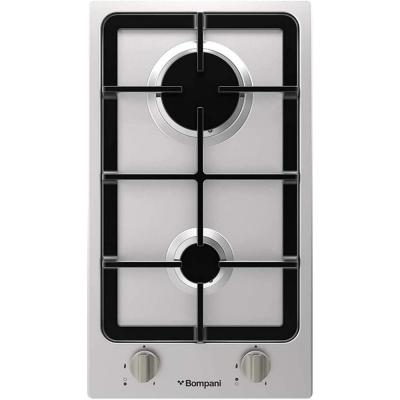 Bompani Builtin Hobs Stainless Steel 2 Gas Burners Auto Ignition Front Control BO263LGL Silver