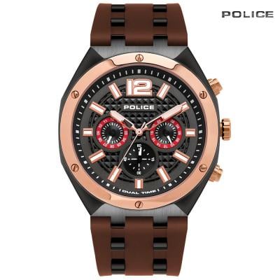 Police Analog Brown Silicon Watch For Men, PL15995JSBR/61P