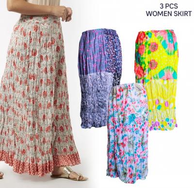 3 in 1 Ladies Fashion Skirt sets OS013 Assorted Color