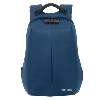 Promate Laptop Backpack with Lock, DEFENDER-16.BLUE