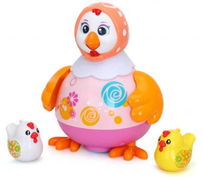 Hola - Baby Toys Dancing Hen With Two Chick - Orange