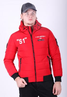 Kenyos Mens Winter Jacket Red and Black XXXL