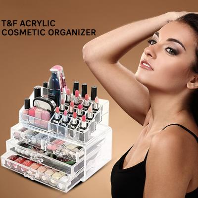 T&F Acrylic Cosmetic Organizer for Lipstick and Makeup Brush Holder For Women