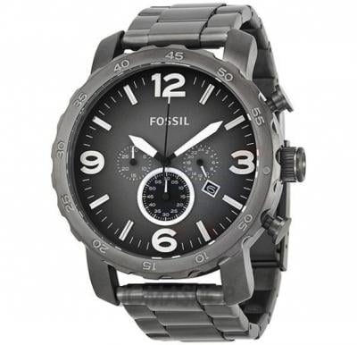 Fossil Nate Chronograph Smoke Stainless Steel Watch For Men - JR1437
