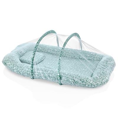 Babyjem Sleeping Pad With Mosquito Net Green Square Design 0 Months+