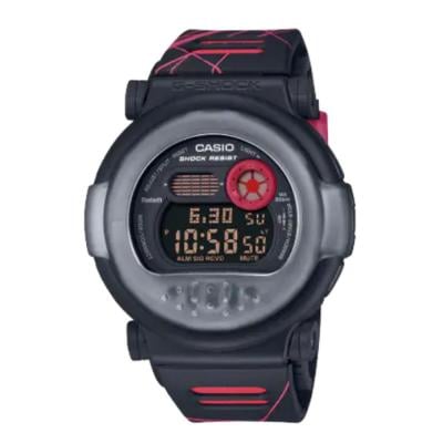 Casio G-B001MVA-1DR Mens Digital G-Shock Black and Red Watch With Grey Dial