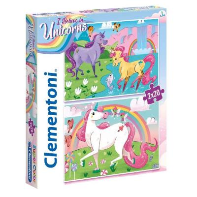 Super Color Puzzle Unicorns 2x20 Pcs, 24754