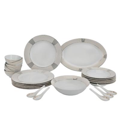 Royalford Premium Porcelain Dinner Set 26pcs Set RF10489 White