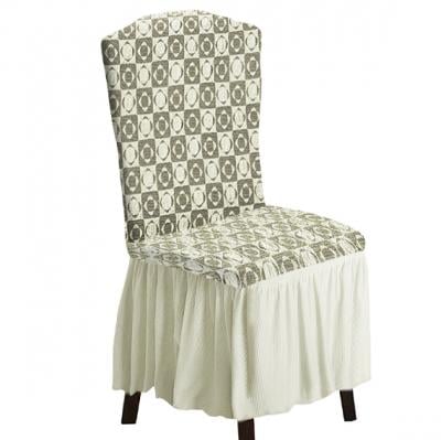 Fabienne CC35CREAM Woven Jacquard Stretch Fit Dining Chair Cover Cream