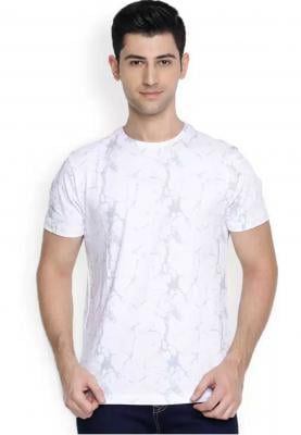 Denvlot Printed Round Neck White T-Shirt for Men