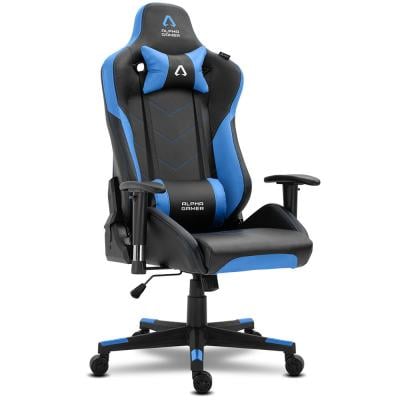 Alpha Gamer AGZETA-BK -BL Zeta Series Gaming Chair Black with Blue