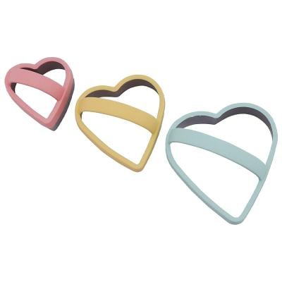 Royalford RF10961 3pc Stainless Steel Heart Cookie Cutter With Handle Multicolor 1x36