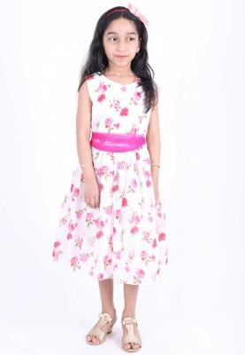 Tradinco Girls Frock White With Flower Design