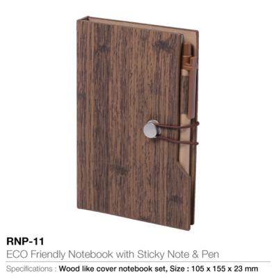 Eco Friendly Notebook With Sticky Note And Pen, RNP-11