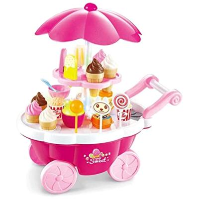 Mini Candy Ice Cream Cart Shop Trolley Pretend Playset For Kids