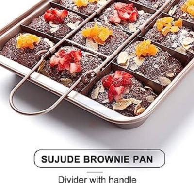 Generic, Brownie cutter with built-in divider- nonsticky brownie bake tray with the 18 checkbox divisions , Other
