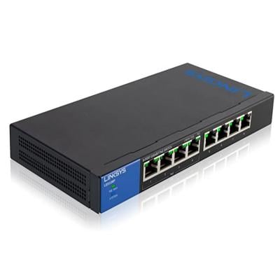 Linksys Business 8 Port Desktop Gigabit Unmanaged Network Switch with 4 Port PoE+, LGS108P-UK