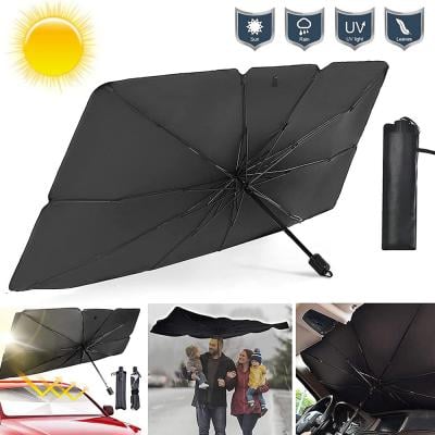 Window Heat Insulation Covering Umbrella Black