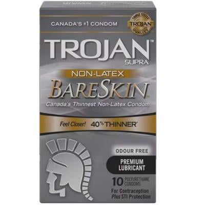 Trojan 10 Piece Supra Non Latex Bareskin Condom Set