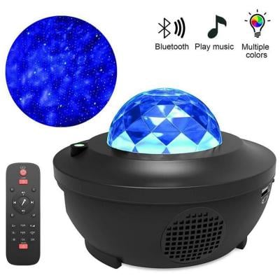 Night Star Light Projector With Music Speaker Black