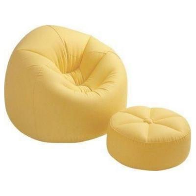 Intex 68558 Inflatable Chair of Comfy Beanless Bag with Padded Stool