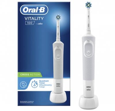 Oral-B D100.413.1 Vitality 100 Cross Action Rechargeable Toothbrush, White