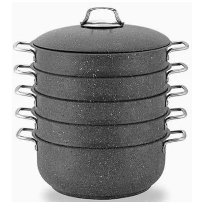 Hascevher Germanitium Steamer Manti Pot 5 Tier Multi Purpose Cooking Pot 28 cm
